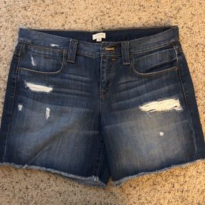 J Crew Factory Distressed Jean Shorts